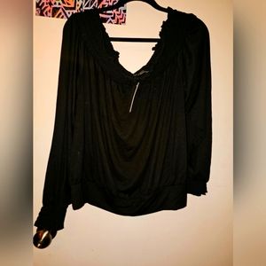 Women's Boho Relaxed top Xlarge New off the shoulder Blouse
